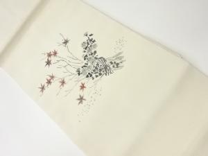 リサイクル　作家物　手描き抽象花束模様名古屋帯